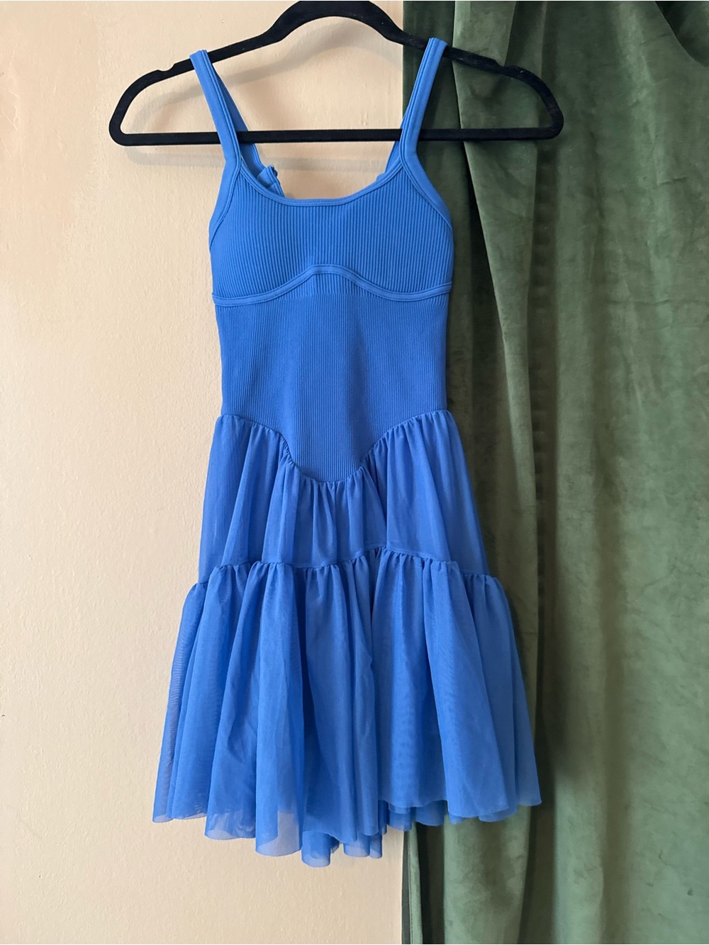Blue Tulle Tiered Mini Tennis Dress